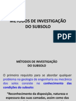 Métodos de Investigação Do Subsolo