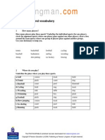 Sports - Vocab - Worksheet 8th Grade