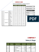 Company Name: Manpower Status Report For Month of June 09