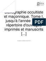 JOUIN Mgr. E. Et DESCREUX V.: Bibliographie Occultiste Et Maçonnique 1930