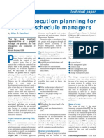 Project Execution Planning For Cost and Schedule Managers: Technical Paper