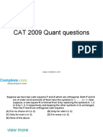 CAT 2009 Quant Questions