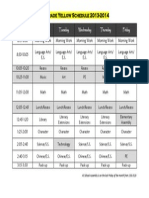 5th Grade Yellow Schedule 2013-2014