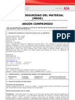 Hoja de Seguridad Del Argon PDF