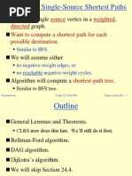 Chapter 24: Single-Source Shortest Paths: Given