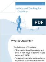 Teaching Creativity and Teaching For Creativity