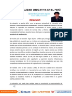 La Calidad Educativa en El Perú - Carlos Zumarán Aguilar