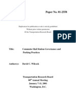 Paper No. 01-2558: Title: Commuter Rail Station Governance and Parking Practices