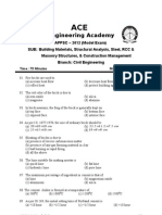 Civil Building Materials Structural Analysis Steel RCC Masonry Structures Construction Management