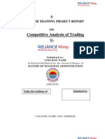 Competitive Analysis of Trading In: Summer Training Project Report