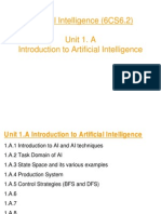 Artificial Intelligence (6CS6.2) Unit 1. A Introduction To Artificial Intelligence