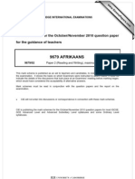 9679 Afrikaans: MARK SCHEME For The October/November 2010 Question Paper For The Guidance of Teachers