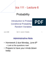 Statistics 111 - Lecture 6: Probability