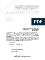 Modelo de Recurso Inominado Juizado Especial - Incompetencia Do Juízo - Cerceamento Do Direito de Defesa. Recurso Provido