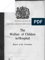 MINISTRY OF HEALTH CENTRAL HEALTH SERVICES COUNCIL - The Welfare of Children in Hospital Report of The Committee (Relatório Platt 1959)