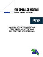 Manual de Procedimientos Generales y Especificos Del Servicio de Urgencias Medicas