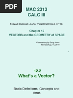 MAC 2313 Calc Iii: Vectors and The Geometry of Space