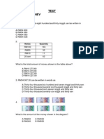 Test Topic 5: Money Year 5.: Notes Quantity