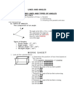 Work Sheet of Angles