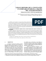 Paleoclimas e Historia de La Vegetacion Cuaternaria en España A Traves Del Analisis Polinico