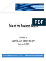 Role of The Business Analyst NYSTEC