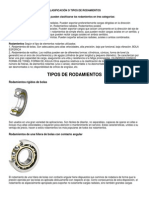 Clasificación o Tipos de Rodamientos