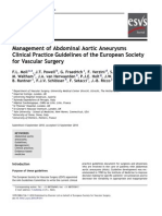 Management of Abdominal Aortic Aneurysms Clinical Practice Guidelines of The European Society For Vascular Surgery