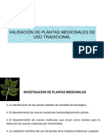 Validación de Plantas Medicinales de Uso Tradicional