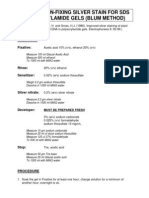 Sop For Non-Fixing Silver Stain For Sds Polyacrylamide Gels (Blum Method)