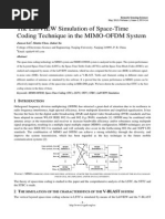 The LabVIEW Simulation of Space-Time Coding Technique in The MIMO-OfDM System