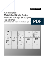 Air Insulated Metal-Clad Single Busbar Medium Voltage Switchgear Type 8BK80