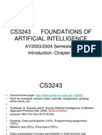 CS3243 Foundations of Artificial Intelligence: AY2003/2004 Semester 2 Introduction: Chapter 1