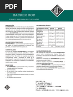 Backer Rod para Concreto Hidraulico