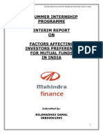 Factors Affecting Investors Preference For Mutual Funds in India