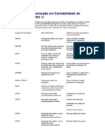 Códigos de Transação em Contabilidade de Objetos de Custo