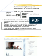 Last Time: Acting Humanly: The Full Turing Test: Intelligence Discussed Conditions For Considering A Machine