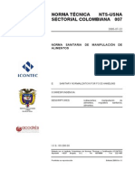 NTC - Norma Sanitaria de Manipulación de Alimentos