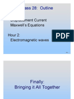 Class 28: Outline: Hour 1: Displacement Current Maxwell's Equations Hour 2: Electromagnetic Waves