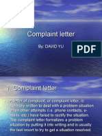 Report - Complaint Letter