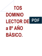 TEXTOS DOMINIO LECTOR DE 1º A 8º AÑO BÁSICO