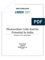 Photovoltaic Cells and Its Potential in India: Mdi Gurgaon