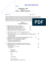 Sample Paper - 2009 Class - X Subject - Computer Application