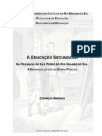 A Educação Secundária Na Província de São Pedro Do Rio Grande Do Sul