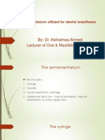 Armamentarium Utilized For Dental Anesthesia