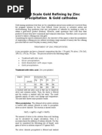 Small Scale Gold Refining by Zinc Precipitation