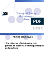 Testing and Testing Methodologies - Basics