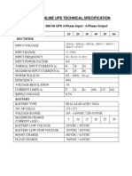 H 3-Phase Online Ups Technical Specification