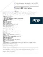 1 Prova de Inglês PDF