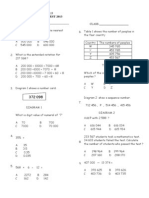 NAME: - : Mathematics Year 5 August Monthly Test 2013