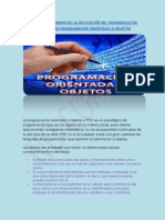 Informe Elaborado de La Aplicación Del Desarrollo de Software en Programacion Orientada A Objetos